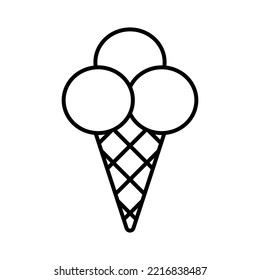 Ice cream cone outline icon. Linear style sign for mobile concept and web design. Logo ice cream illustration. Single high quality symbol.