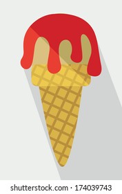 ice cream cone over white background vector illustration    