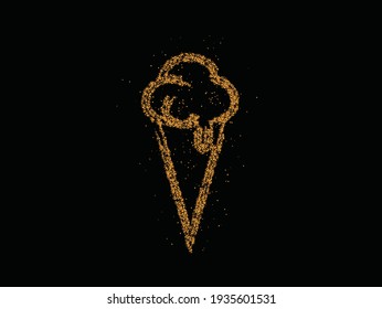 Ice Cream Cone Particle Icon, Vector illustration.