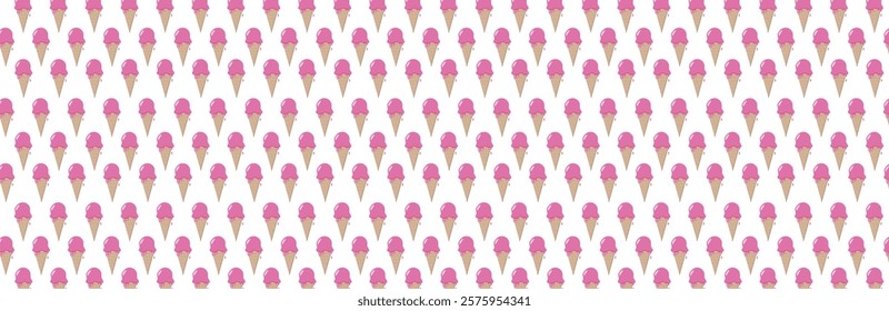 ice cream cone pattern on a transparent background,