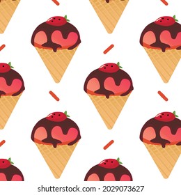 Ice cream cone pattern seamless