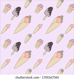 ice cream cone pattern wallpaper background simple purple