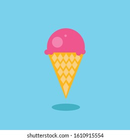 An ice cream cone, poke or cornet is a dry, cone-shaped pastry, usually made of a wafer similar in texture to a waffle, which enables ice cream to be held in the hand and eaten without a bowl or spoon