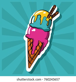 Ice cream cone pop art