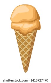 Ice cream cone with scoop vector illustration graphic design