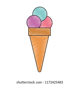 Ice cream cone scribble