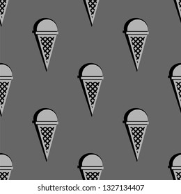 ice cream cone seamless pattern. vector illustration on gray background