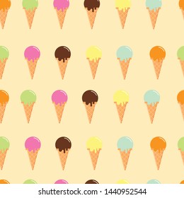 ice cream cone seamless pattern