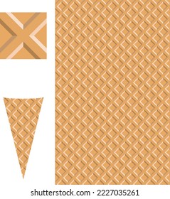 patrón ininterrumpido de cono de helado, patrón ininterrumpido de gofre, patrón de wafer
