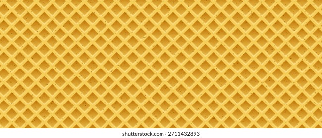 Ice cream cone seamless texture. Waffle background