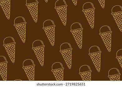 Patrón de Vector inconsútil del cono de helado para el diseño del Producto