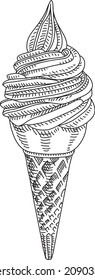 Ice cream cone Sketchy Ice cream cone Ice Cream stock vector.