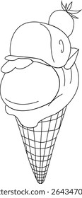 ice cream, cone ice cream, soft, fruit, summer, dessert