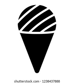 Ice cream cone solid icon design