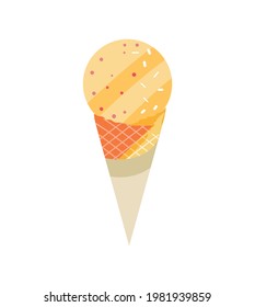 ice cream cone with sprinkles cartoon