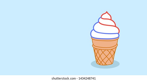ice cream cone sweet dessert food concept sketch horizontal
