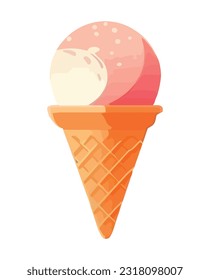 ice cream cone, a sweet summer refreshment icon isolated