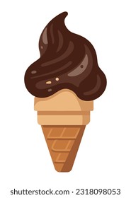 Ice cream cone symbolizes summer sweetness icon isolated