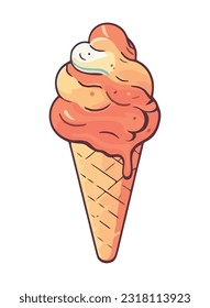 ice cream cone symbolizes summer refreshment icon isolated