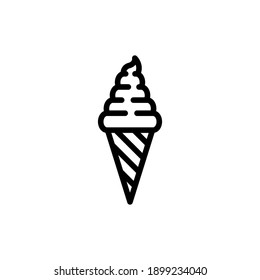 Icono de línea delgada del cono de helado.