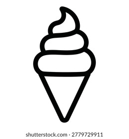 Ice cream cone with three scoops of ice cream sweet treat icon