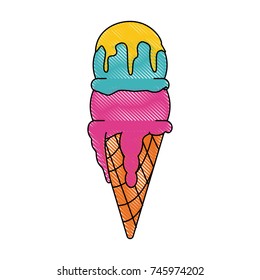 ice cream cone with two scoops icon image