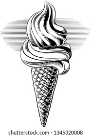 Ice Cream Cone Various Flavors Black Stock Vector (Royalty Free ...