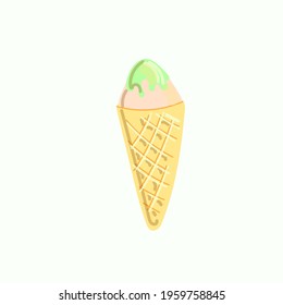  ice cream in a cone vector