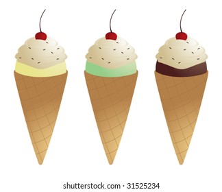 Ice cream cone - vector