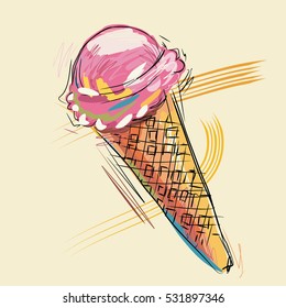 ice cream cone, vector
