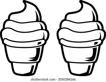 ice cream cone vector art and illustration