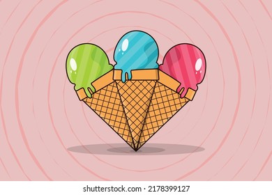 ice cream cone vector art