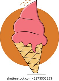 ice cream cone vector color