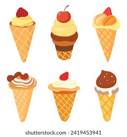 ice cream cone , vector design set