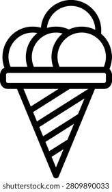 Ice Cream Cone Vector Design Icon Style