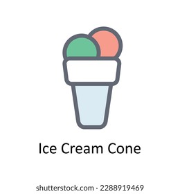 Ice Cream Cone  Vector  Fill outline Icons. Simple stock illustration stock