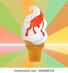 Ice cream cone vector icon isolated on background. Trendy sweet symbol.
