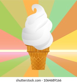Ice cream cone vector icon isolated on background. Trendy sweet symbol.