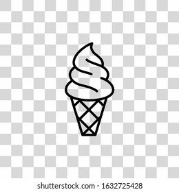 Ice cream cone vector icon. Sweet food illustration. 