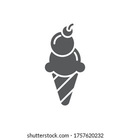Ice cream cone vector icon symbol isolated on white background