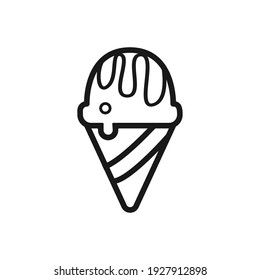 Ice cream cone vector icon isolated on background. Trendy sweet symbol. Logo illustration
