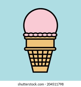 Ice cream cone vector icon