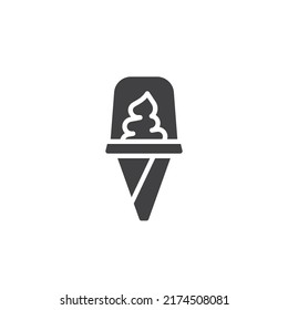 Icono vectorial del cono de helado. signo plano relleno para concepto móvil y diseño web. Icono de glifo de envoltura de helado. Símbolo, ilustración del logotipo. Gráficos vectoriales