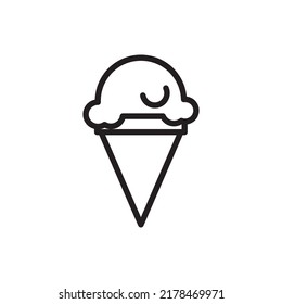 Ice cream cone vector icon isolated on a white background. Trendy ice cream symbol. Ice cream logo illustration