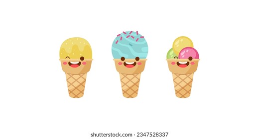 icono del vector del cono de helado