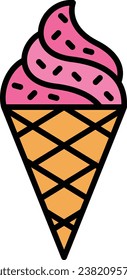Ice cream cone vector icon. Can be used for printing, mobile and web applications.