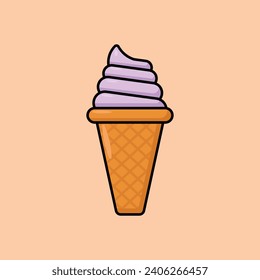 Ice Cream Cone vector icon cartoon illustration