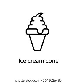 Ice cream cone vector icon. stock illustration
