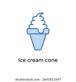 Ice cream cone vector icon. stock illustration