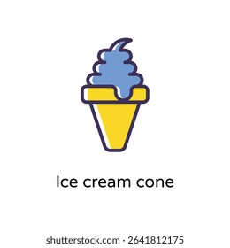 Ice cream cone vector icon. stock illustration